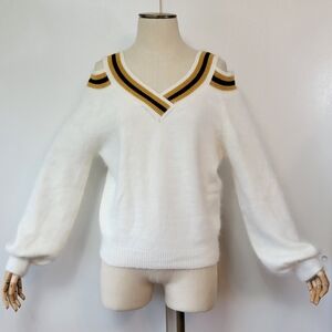 Angora sweater in soft white With Bell Sleeves